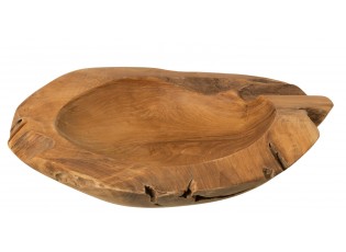 Servírovací mísa v přírodním tvaru z teakového dřeva Igor - 43*43*8 cm