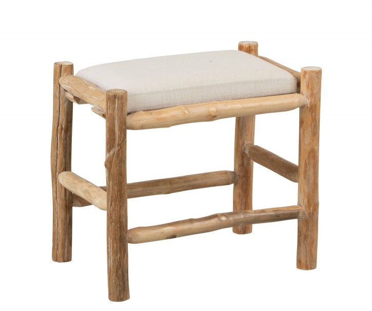 Přírodní dřevěná stolička se sedákem Vaness - 50*36*44 cm J-Line by Jolipa