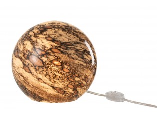 Šedá skleněná mramorovaná stolní lampa Dany - 22*20*18 cm/ E14