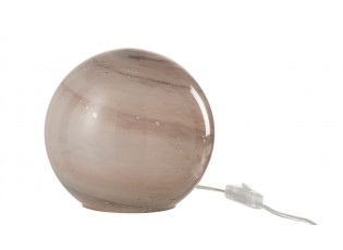 Růžová skleněná mramorovaná stolní lampa Dany - 22*20*18 cm/ E14