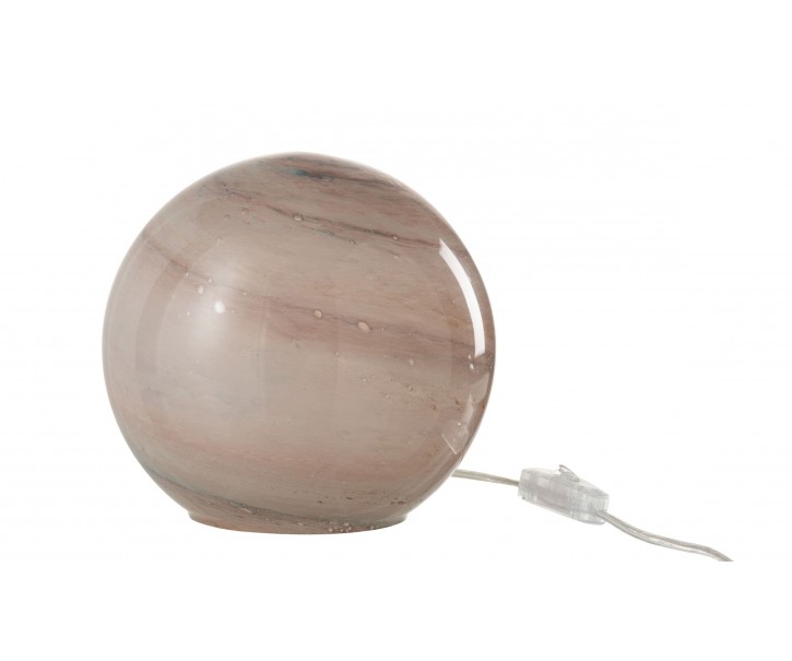 Růžová skleněná mramorovaná stolní lampa Dany - 22*20*18 cm/ E14 J-Line by Jolipa