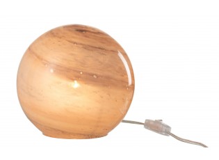 Růžová skleněná mramorovaná stolní lampa Dany - 22*20*18 cm/ E14