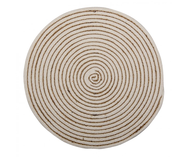 Kulaté pruhované jutové prostírání - Ø 40*1 cm Clayre & Eef