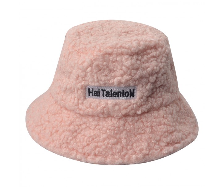 Růžový dětský zimní klobouk s nápisem Clayre & Eef