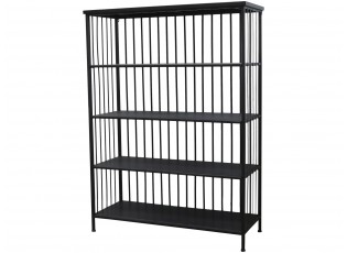 Černý kovový regál/ knihovna s policemi Vinni - 97*38*132cm