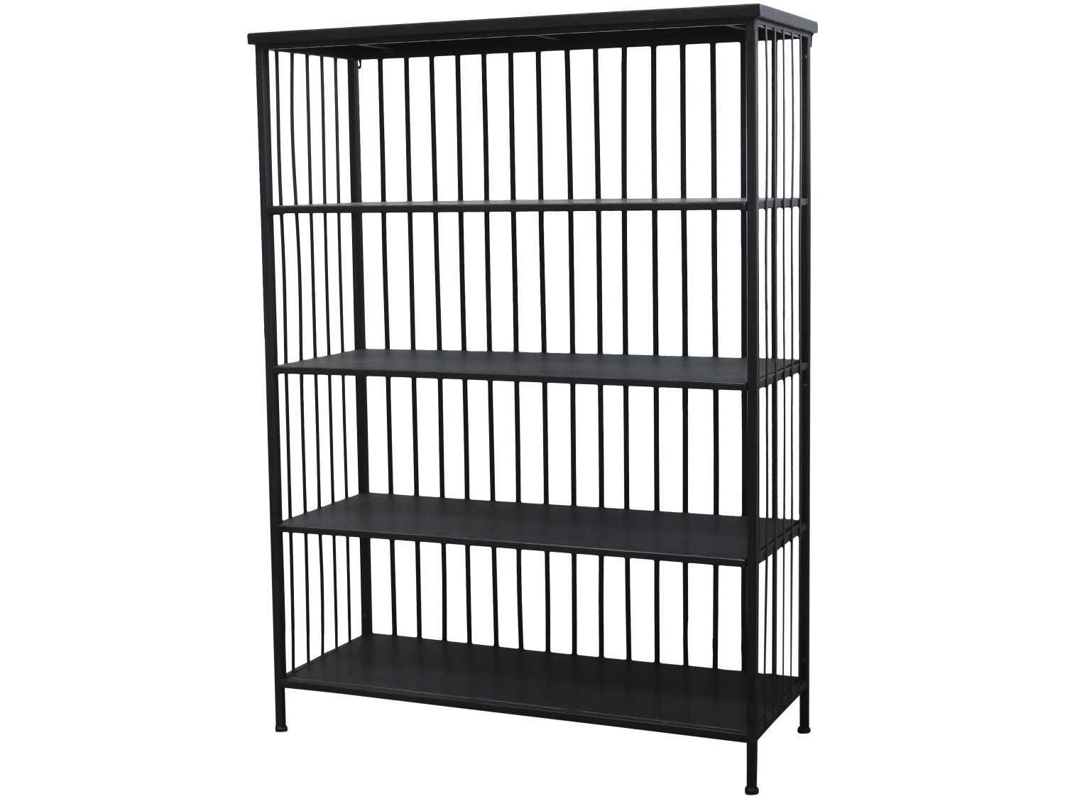 Černý kovový regál/ knihovna s policemi Vinni - 97*38*132cm