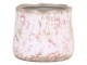 Keramický obal na květináč s růžovými kvítky Floral Cannes - Ø11*10cm Chic Antique