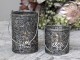 Skleněný svícen s kovovou ozdobou a držadlem Hann - 26*17*8 cm Chic Antique