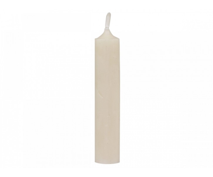 Krémová úzká krátká svíčka - Ø 2,1*11cm Chic Antique