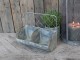 Nástěnná plechová police s patinou a 2 boxy Zinc - 34*15*28cm Chic Antique