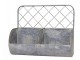 Nástěnná plechová police s patinou a 2 boxy Zinc - 34*15*28cm Chic Antique
