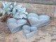 Sada 3ks plechové boxy ve tvaru srdce Zinc - 22*22*5cm Chic Antique