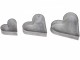 Sada 3ks plechové boxy ve tvaru srdce Zinc - 22*22*5cm Chic Antique