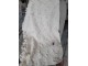 Slabounký béžový bavlněný pléd s třásňovitým vzorem Datty - 135*152 cm Chic Antique