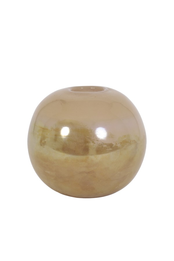 Růžová skleněná perleťová váza Favaro M - Ø 15*13 cm