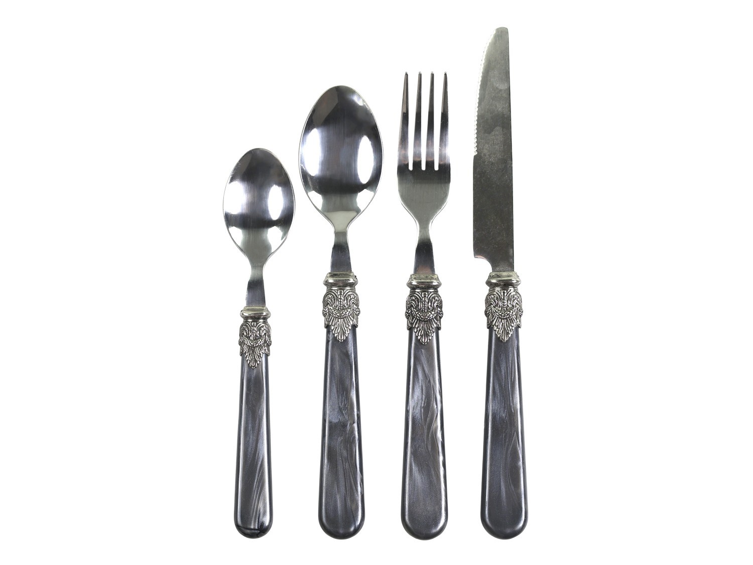 4-dílná antique granitová sada příboru Linas - 23cm Chic Antique 4-dílná antique granitová sada příboru Linas - 23cm Chic Antique