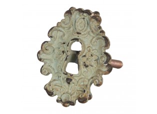 Kovová zelená vintage úchytka - 5*4*7 cm