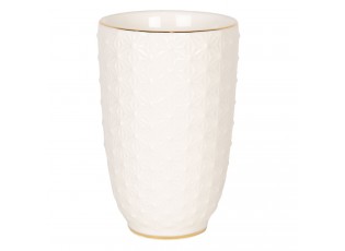 Porcelánový kelímek na zubní kartáčky se zlatým pruhem - Ø 7*12 cm