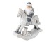 Dekorace Santa na houpacím koni s dárkem - 13*6*17 cm Clayre & Eef