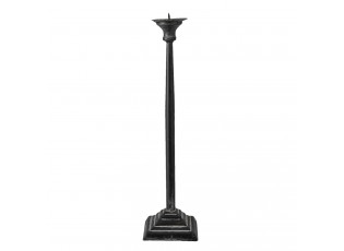 Kovový černý svícen s patinou Tilly - Ø 10*31 cm