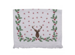 Kuchyňský froté ručník s jelenem a cesmínou Holly Christmas - 40*66 cm