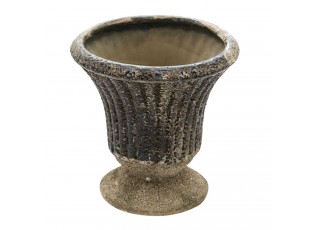 Keramický šedý květináč v antickém stylu Declan - Ø 13*13 cm