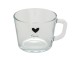 Skleněný hrneček s černým srdíčkem Love - 13*10*9 cm / 450 ml Clayre & Eef