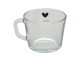 Skleněný hrneček s černým srdíčkem Love - 13*10*9 cm / 450 ml Clayre & Eef