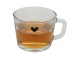 Skleněný hrneček s černým srdíčkem Love - 13*10*9 cm / 450 ml Clayre & Eef