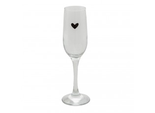 Sklenička na šampaňské se srdíčkem Love Birds - Ø 5*23 cm / 200 ml