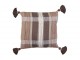 Hnědý károvaný polštář Araza old brown se střapci - 45*45 cm Light & Living