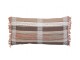 Hnědý károvaný polštář Araza old brown s třásněmi - 60*30 cm Light & Living