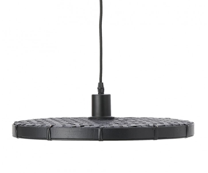 Černé ratanové světlo Paloma s výpletem - Ø 40*3cm / E27 Light & Living