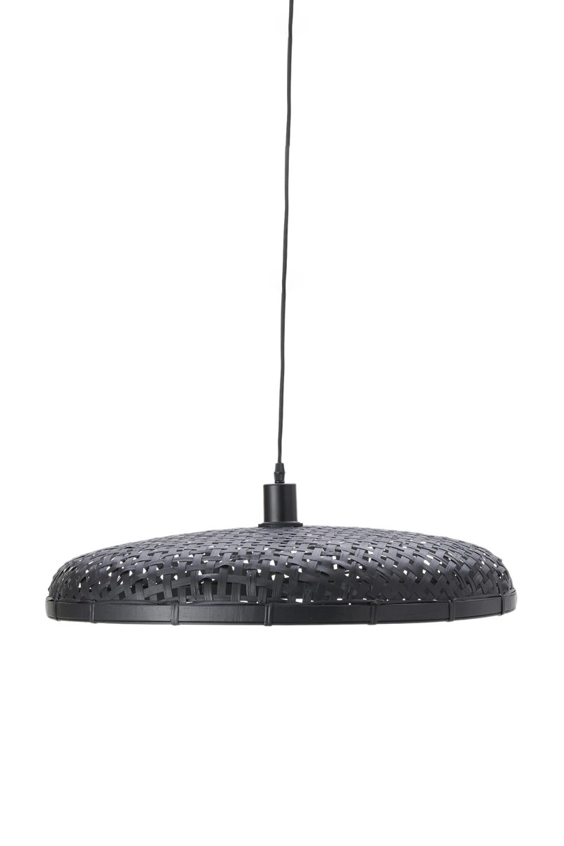 Černé ratanové světlo Paloma s výpletem - Ø 60*9cm / E27 Light & Living Černé ratanové světlo Paloma s výpletem - Ø 60*9cm / E27 Light & Living