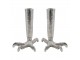 2ks stříbrný kovový svícen ve tvaru slepičích nohou Claw - 11*16*18cm Colmore by Diga