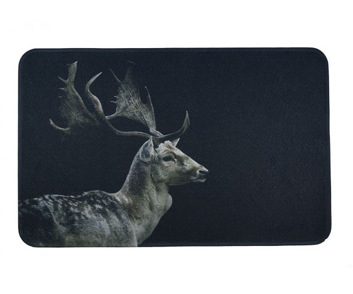 Černá podlahová rohožka s jelenem Deer - 75*50*1cm Mars & More 