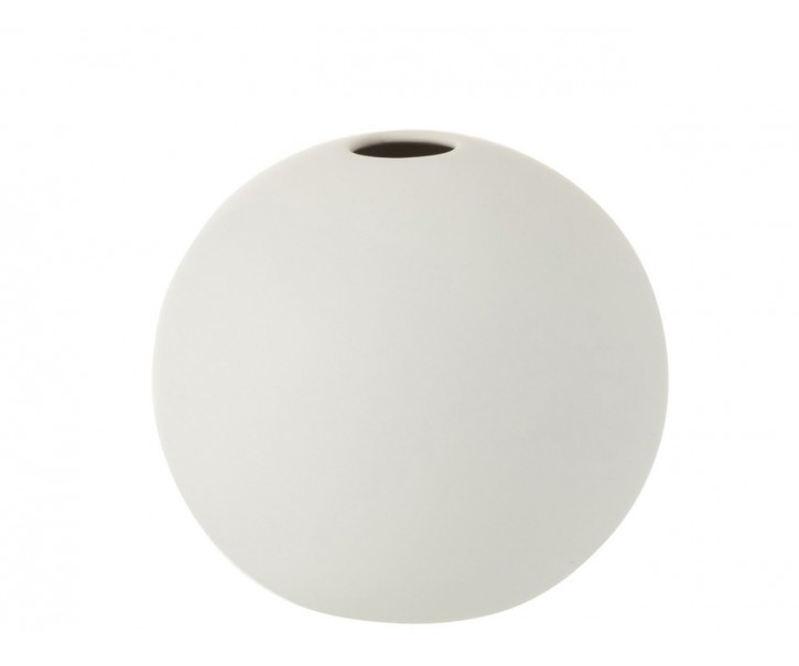 Bílá keramická kulatá váza Matt White S - 12*12*11,5 cm J-Line by Jolipa