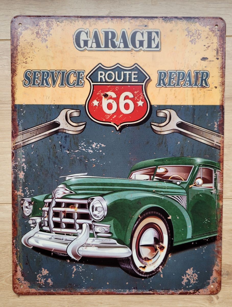 Nástěnná kovová cedule Garage Service Route 66 - 25*33 cm Ostatní Nástěnná kovová cedule Garage Service Route 66 - 25*33 cm Ostatní
