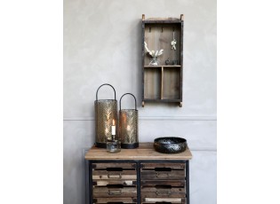 Hnědá dřevěná retro nástěnná skříňka na klíče - 26*12*60cm
