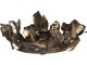 Mosazný antik kovový svícen s květy růže Rose - Ø 18*7 cm Chic Antique