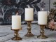 Karamelový skleněný svícen Pillar - Ø 8,5*14 cm Chic Antique