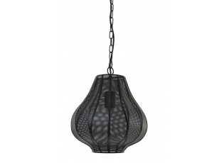 Černé závěsné kovové světlo Micha - Ø27*33cm