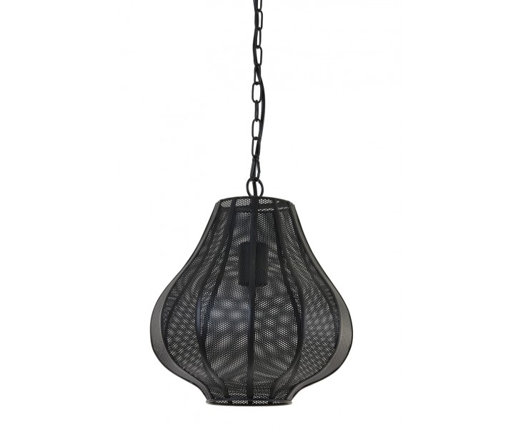 Černé závěsné kovové světlo Micha - Ø27*33cm Light & Living