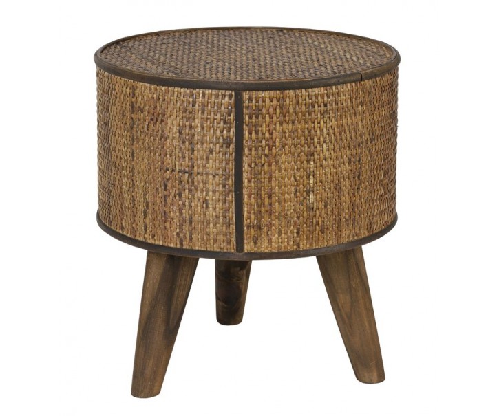 Hnědý odkládací stolík Canya - Ø 35*39 cm Light & Living