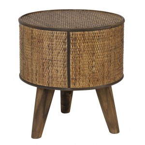 Hnědý odkládací stolík Canya - Ø 35*39 cm