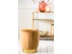 Karamelový sametový puf/ sedák Scarlett se zlatým pruhem – Ø 41*47cm Light & Living