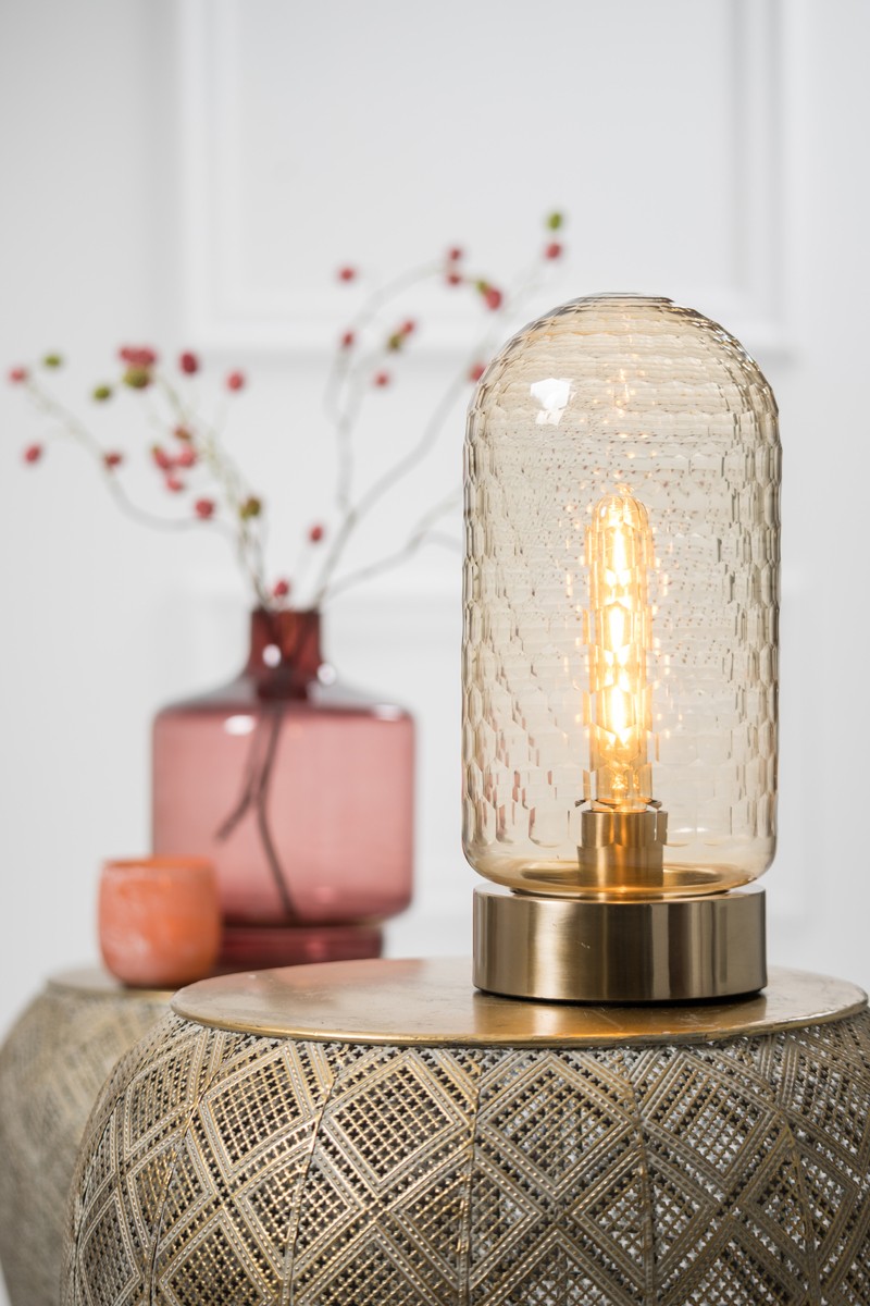 Jantarovo-bronzová kovová stolní lampa Domani - Ø15*33cm / E27 Light & Living Jantarovo-bronzová kovová stolní lampa Domani - Ø15*33cm / E27 Light & Living