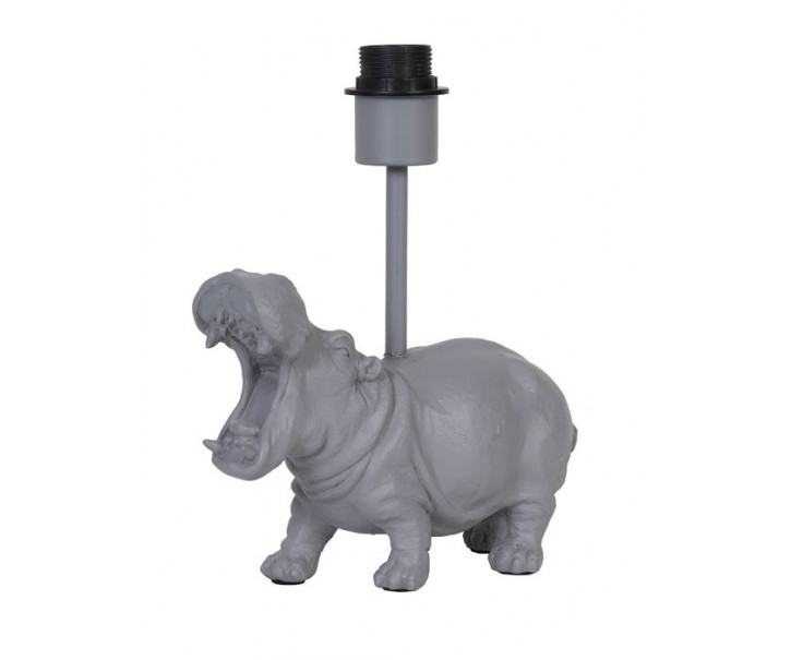 Šedá základna ke stolní lampě s hrošíkem Hippo - 27*11*28 cm / E27 Light & Living