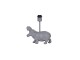 Šedá základna ke stolní lampě s hrošíkem Hippo - 27*11*28 cm / E27 Light & Living