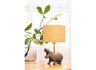 Šedá základna ke stolní lampě s hrošíkem Hippo - 27*11*28 cm / E27